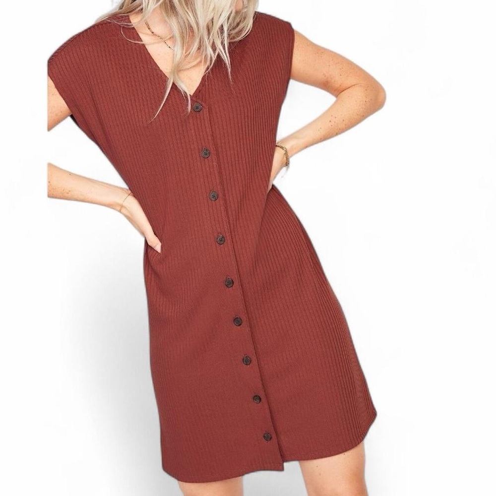 Burgundy button up dress